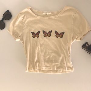 Urban outfitters cream butterfly top 🦋